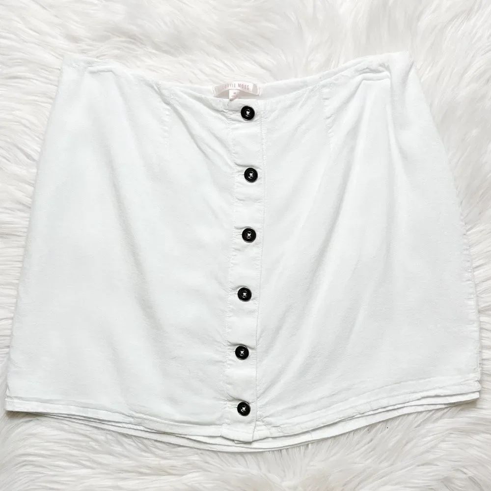 Lottie Moss Button Down Mini Skirt White Size Medium